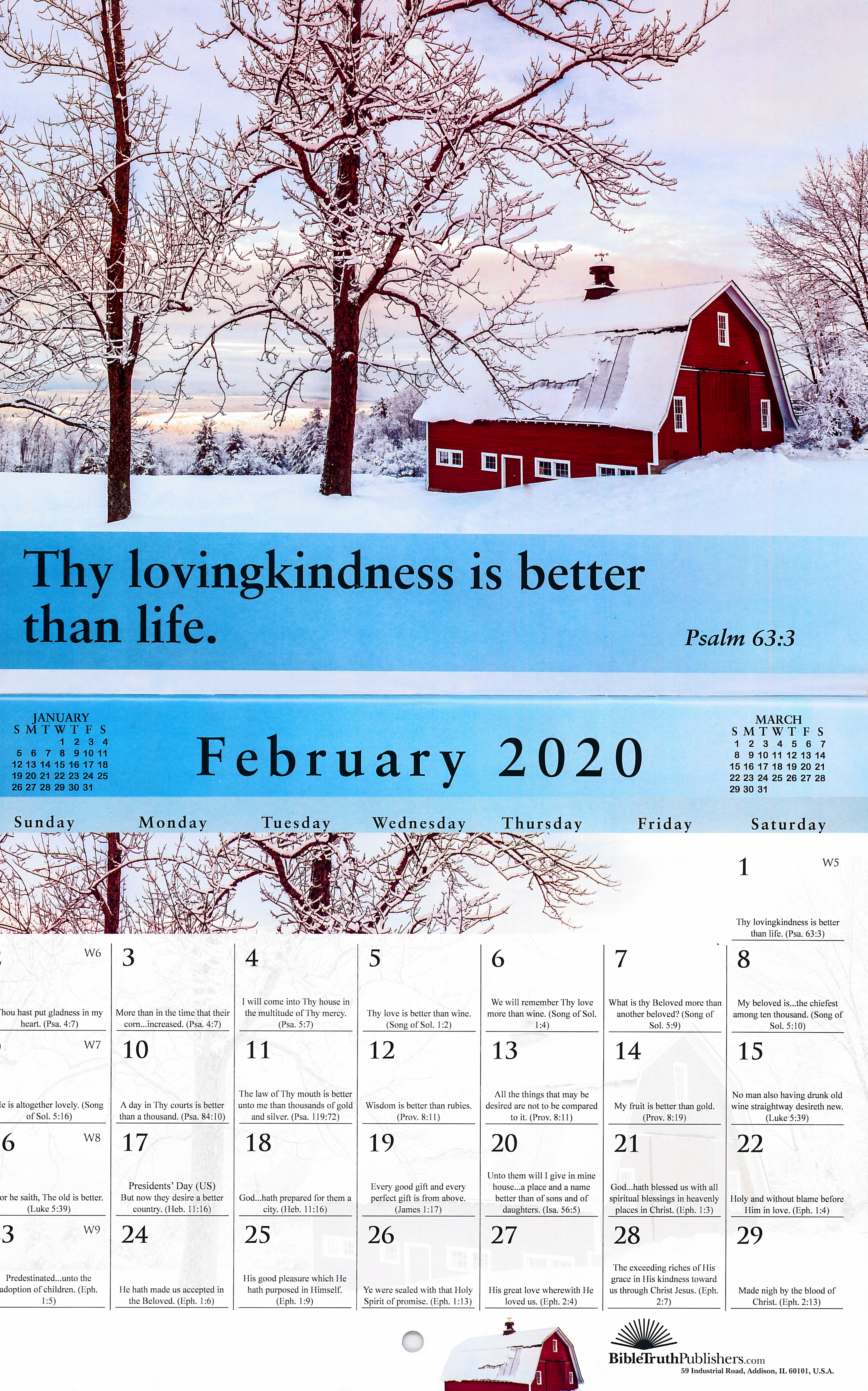 2022 Gospel of Peace Calendar *DAILY + MONTHLY VERSES* 