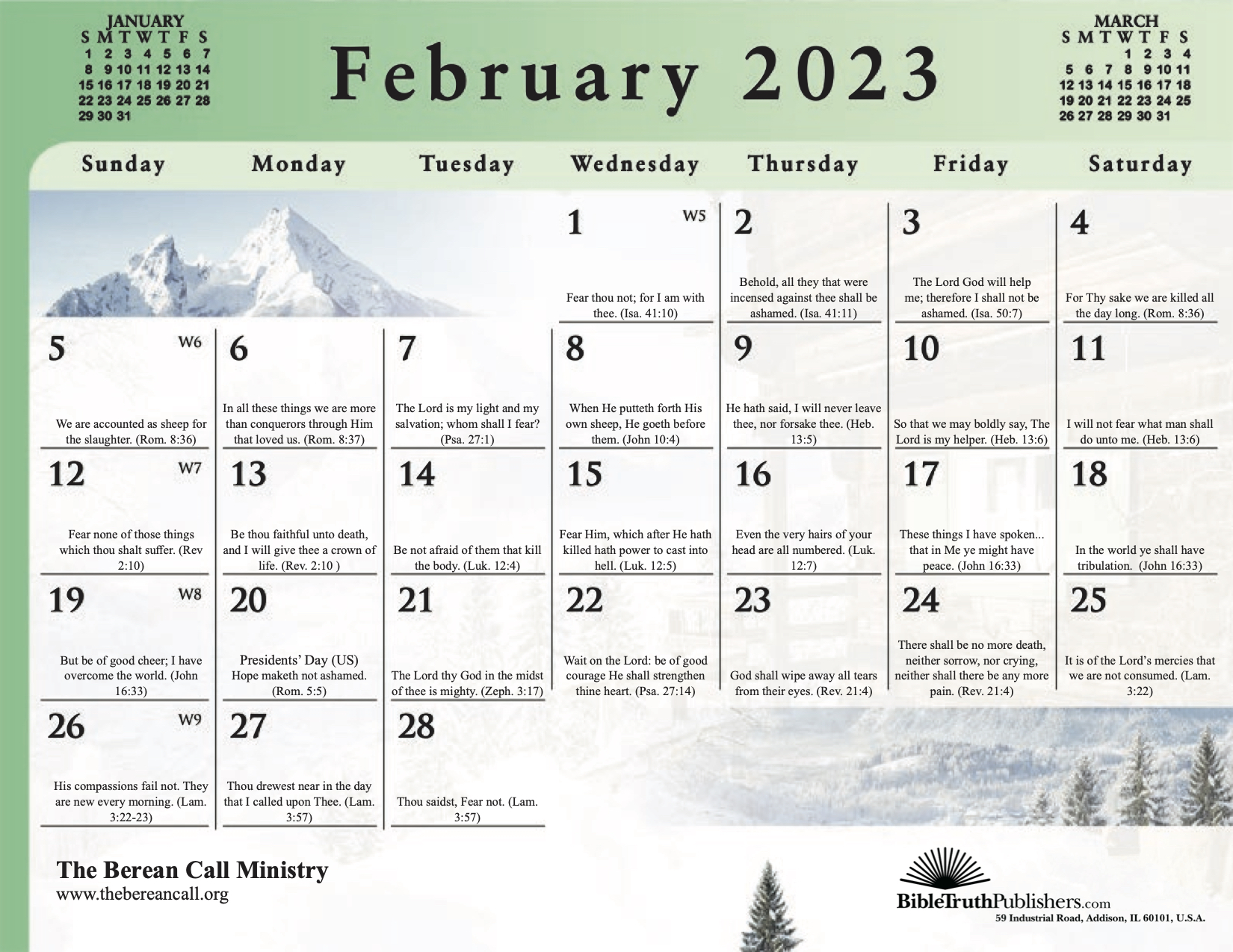 2023 Gospel of Peace Calendar *DAILY + MONTHLY VERSES*