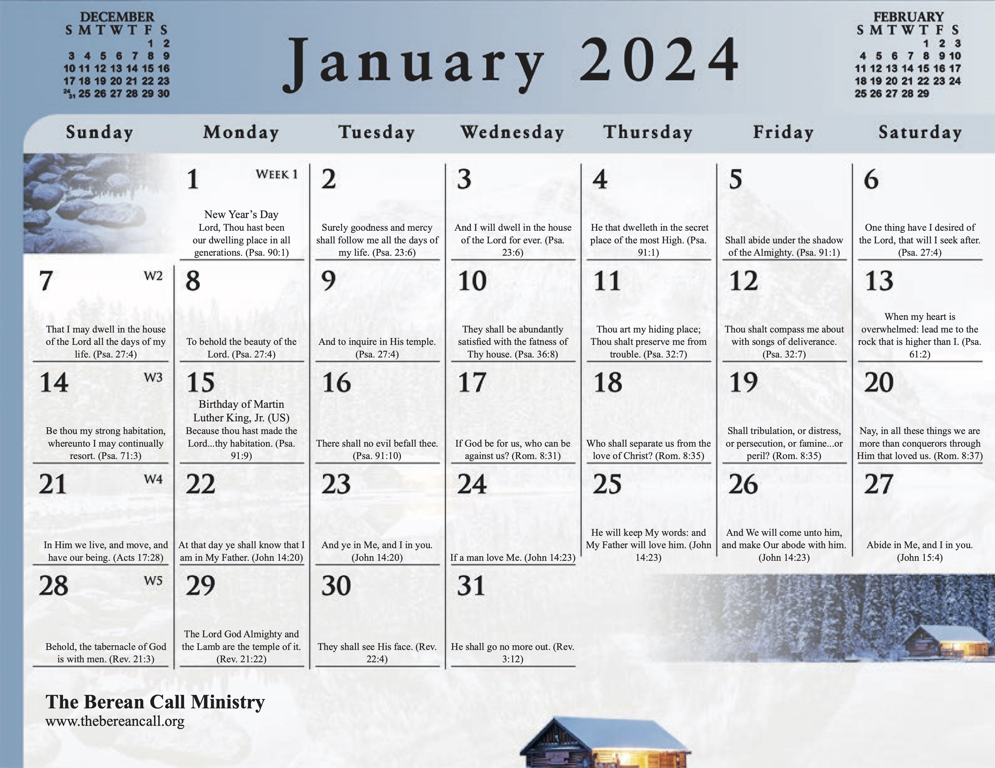 2024 Gospel of Peace Calendar *DAILY + MONTHLY VERSES*