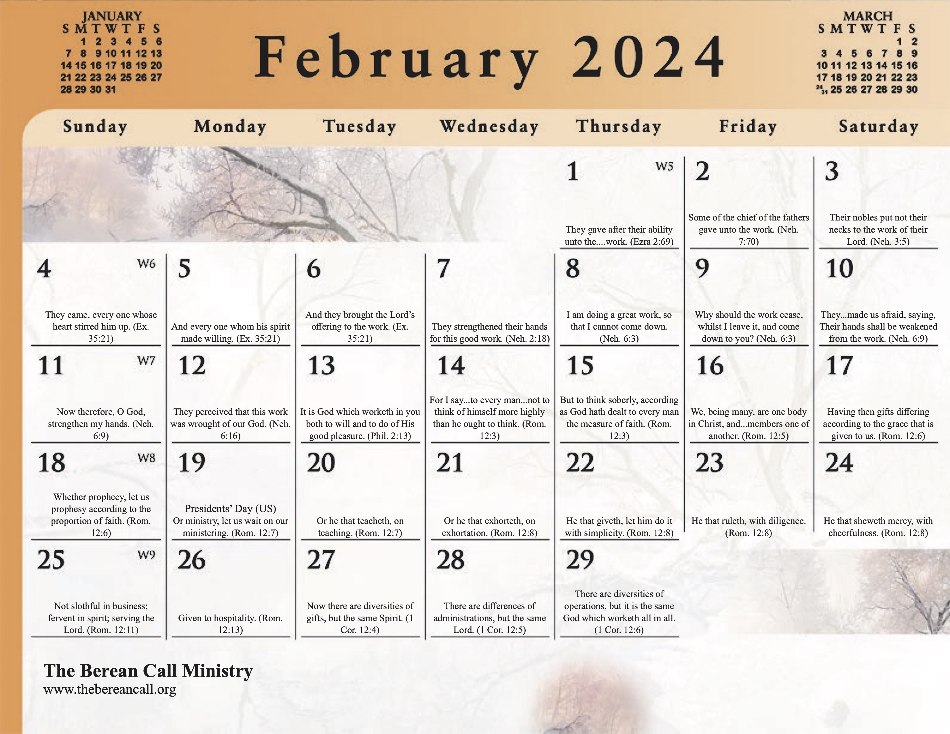 2024 Gospel of Peace Calendar *DAILY + MONTHLY VERSES*